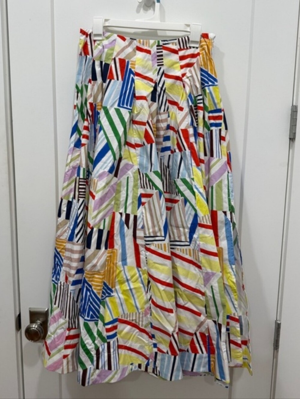 NWT Women's Pleated Poplin Madras Midi Skirt- Rosie Assoulin x Target Size 14 - Picture 4 of 5